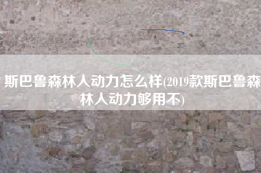 斯巴鲁森林人动力怎么样(2019款斯巴鲁森林人动力够用不)