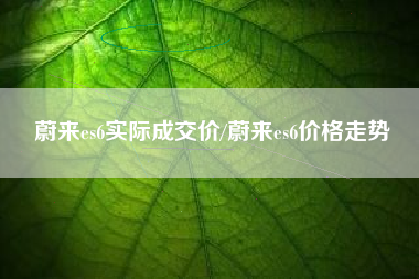 蔚来es6实际成交价/蔚来es6价格走势