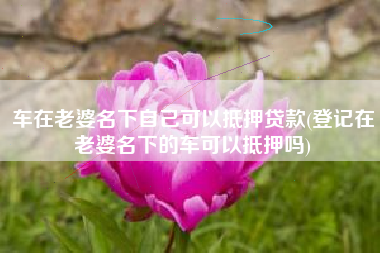 车在老婆名下自己可以抵押贷款(登记在老婆名下的车可以抵押吗) 车在老婆名下自己可以抵押贷款(登记在老婆名下的车可以抵押吗)
