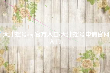 天津摇号app官方入口(天津摇号申请官网入口)