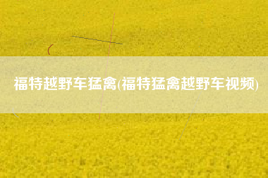 福特越野车猛禽(福特猛禽越野车视频)